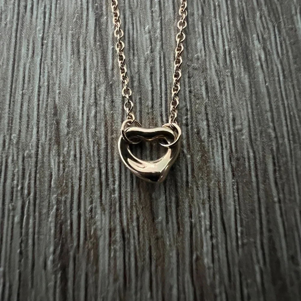Tiffany & Co. Gold Heart Necklace with Silver Accents - Picture 2 of 10